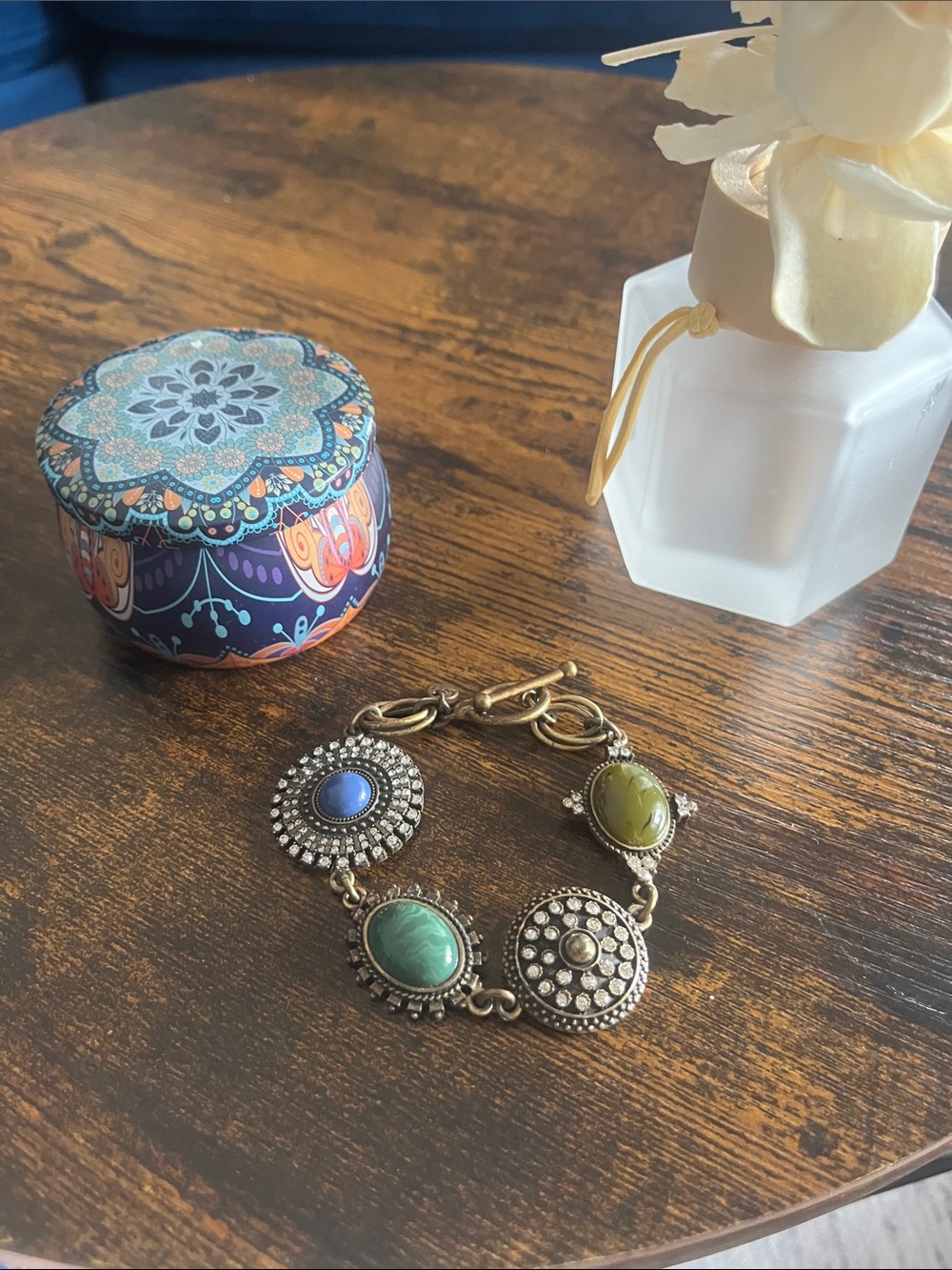 LOFT Multistone Gold-Tone Bracelet with Blue, Green, Olive Accents